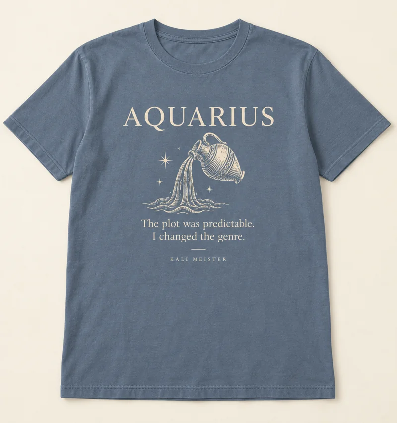 Aquarius shirt design concept: The plot was predictable. I changed the genre.